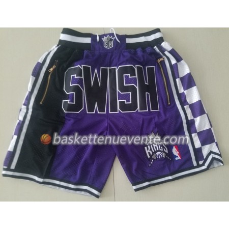 Homme Basket Sacramento Kings Shorts à poche Pourpre Swingman